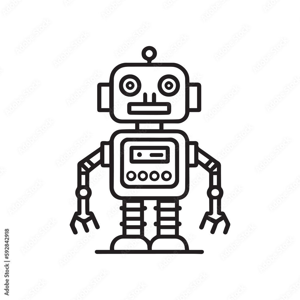 robot outline icon vector, generative ai robot outline icon vector, generative ai