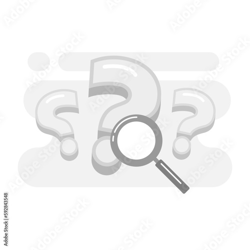 magnifying glass with question mark. search no result. not found  concept illustration flat design vector eps10. modern graphic element for landing page, empty state ui, infographic, icon
