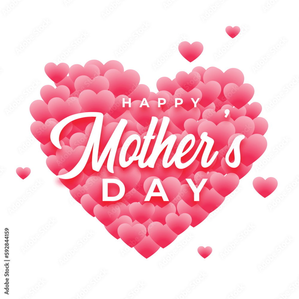 eye catching mothers day event background with love heart decoration