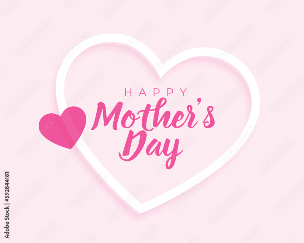 nice happy mothers day holiday background with cute love heart