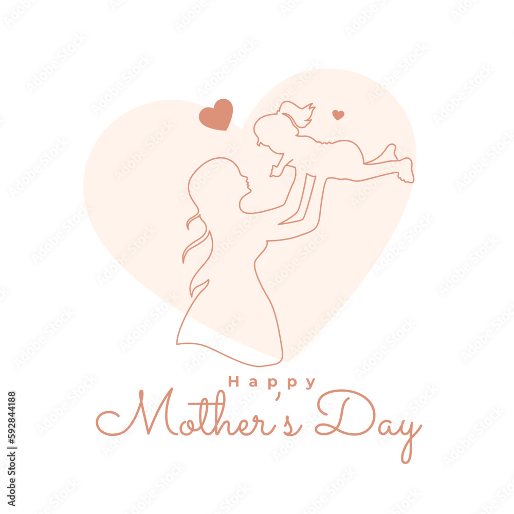 line style happy mothers day background show mum love and affection line style happy mothers day background show mum love and affection