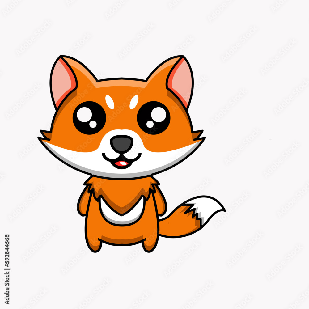 cute vector illustration of a cute fox cute vector illustration of a cute fox