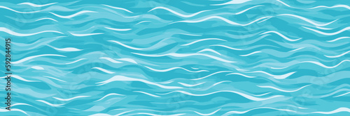 Ripples and water waves, sea surface, vector natural background