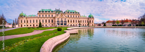 Belvedere Palace or Schloss Belvedere, the 18th-century Baroque style architecture in Vienna, Austria