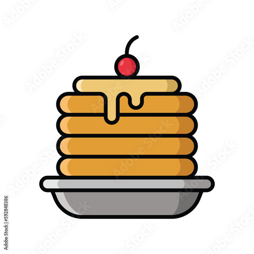 pancake icon vector design template in white background