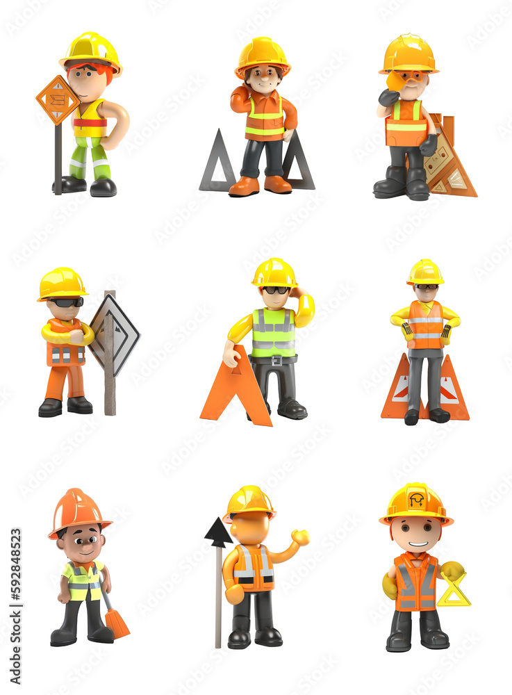 3D Construction Characters Collection - Created with Generative AI and Other Techniques 3D Construction Characters Collection - Created with Generative AI and Other Techniques