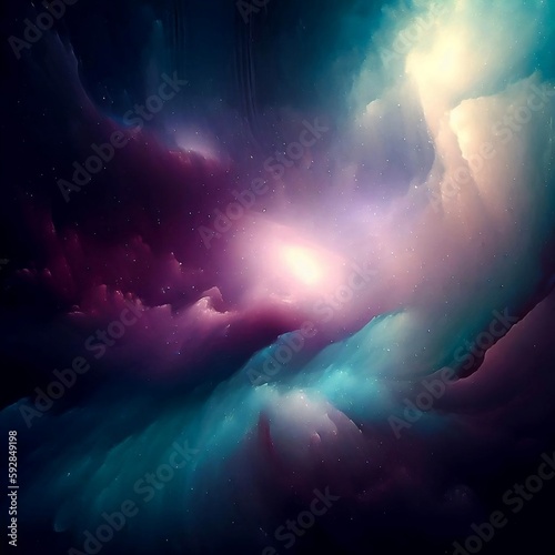 Purple Blue Ocean Space Nebula