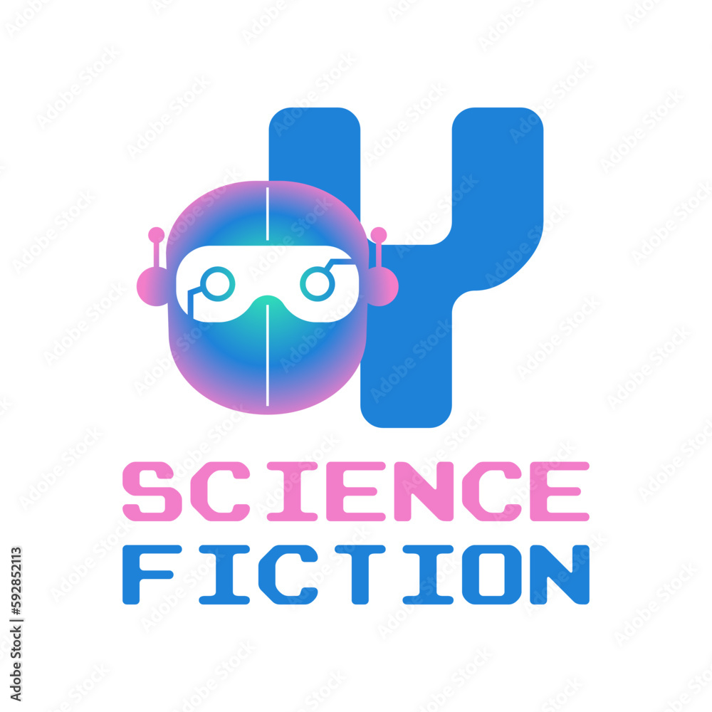letter Y futuristic robot head digital vector logo design letter Y futuristic robot head digital vector logo design