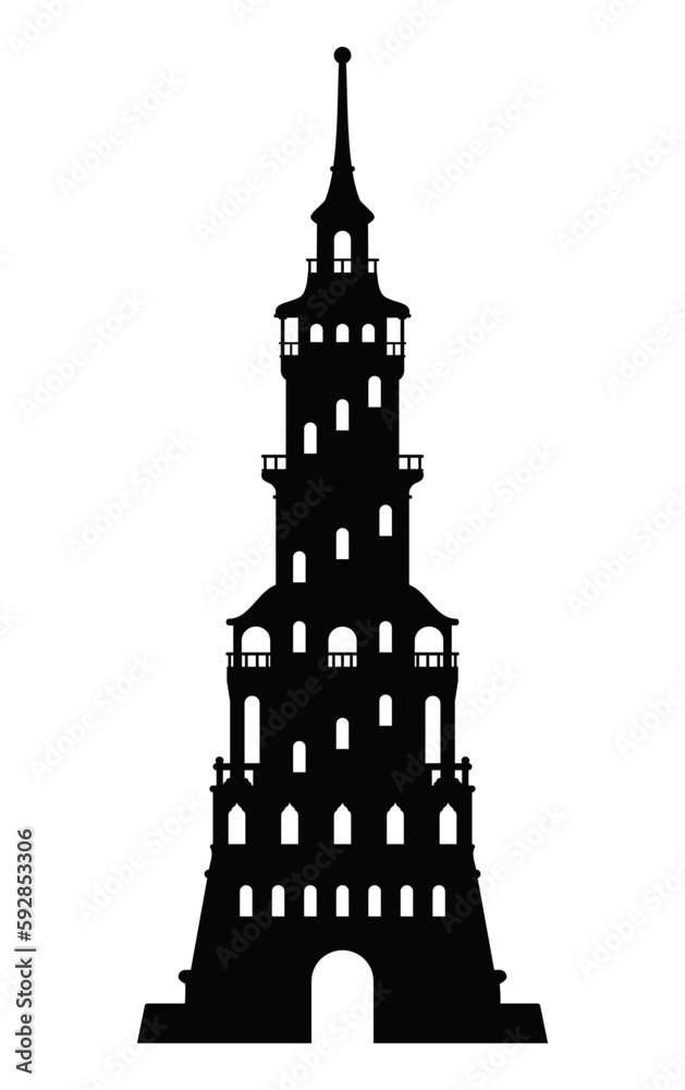 Obraz premium Silhouette of the tower