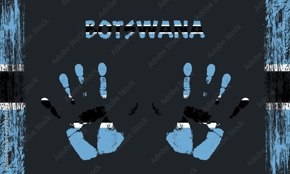 Fototapeta premium Vector flag of Botswana with a palm