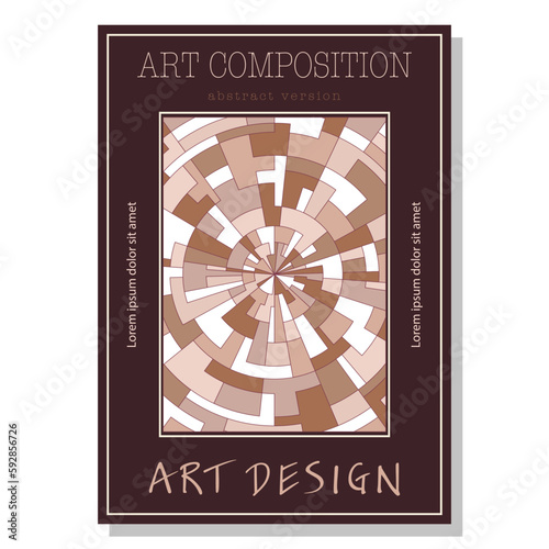 Abstract design template for a cover, banner, poster. Corporate style layout. The idea of interior design, decoration and creative creativity