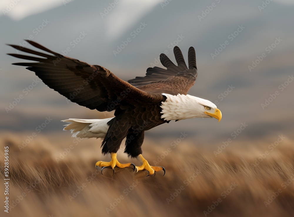 Obraz premium American bald eagle in flight