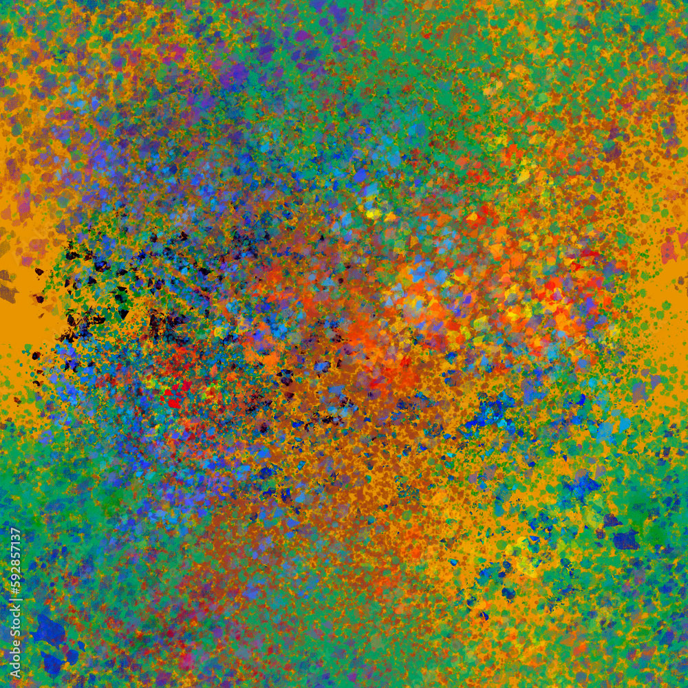 Bold abstract blurry painted seamless pattern Random mixed bright spots blots splatter