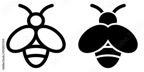 ofvs354 OutlineFilledVectorSign ofvs - bee vector icon . honey bee sign . isolated transparent . black outline and filled version . AI 10 / EPS 10 / PNG . g11694