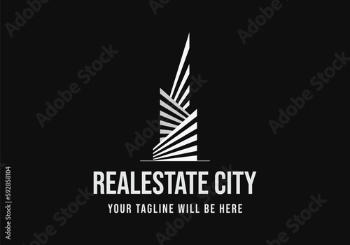 Real estate logo construction logo construction logo tower logo skyline logo tower logo high rise building logo high rise tower logo