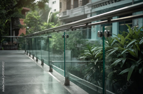 Fotomurale tempered laminated glass railing balustrade panels frameless ,safety glass for modern architectural buildings