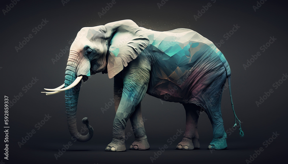 Obraz premium Elephant animal abstract wallpaper. Soft background tusker in Pastel colors generative ai