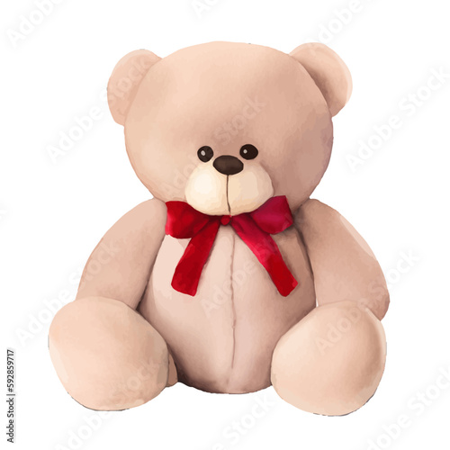 bear doll with style hand drawn digital painting illustration