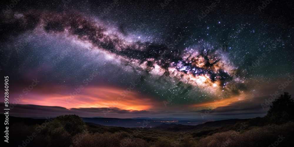 Cosmic sky, starry night background, Generative AI