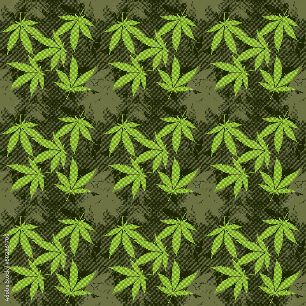 Fototapeta premium Abstract cannabis leaf design background image.