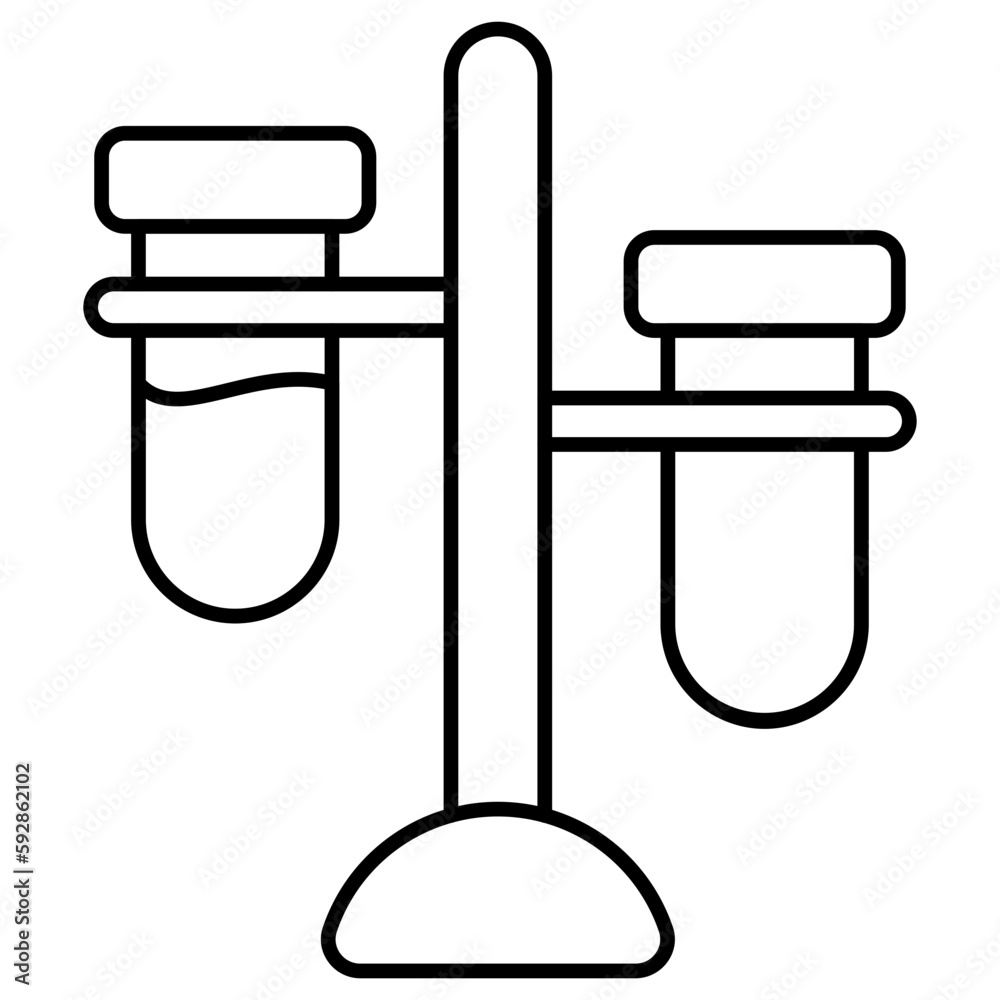      Editable flat design vector of test tubes stand 