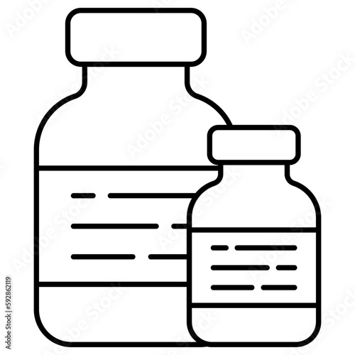 A unique design icon of drugs bottles