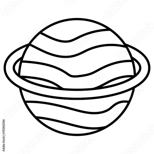Editable design icon of revolving planet 