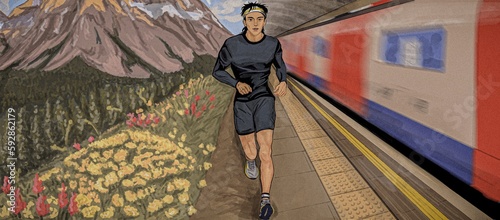 illustration of a running man