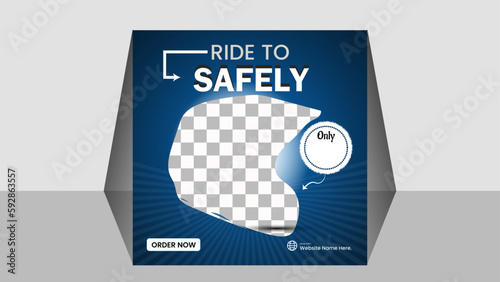 Ride to Safe Helmet Sale Social Media post Design, 500*500 Size Instagram post design, Bike Riding.