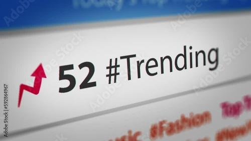 Animated Trending Numbers, Social Media Trends Concept 
