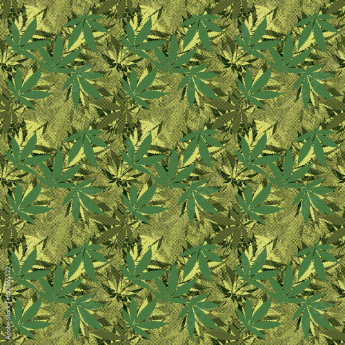 Fototapeta Naklejka Na Ścianę i Meble -  Abstract cannabis leaf design background image.