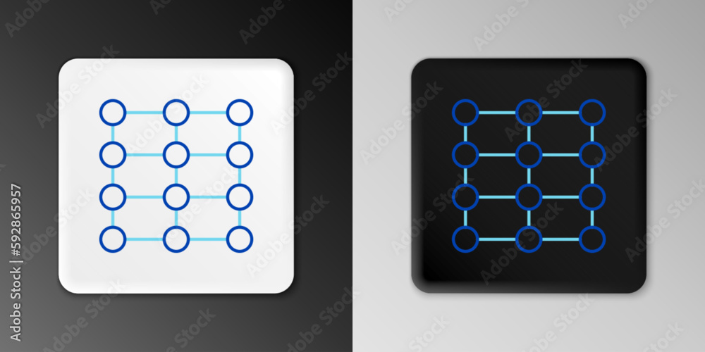 Line Neural network icon isolated on grey background. Artificial intelligence AI. Colorful outline concept. Vector Line Neural network icon isolated on grey background. Artificial intelligence AI. Colorful outline concept. Vector