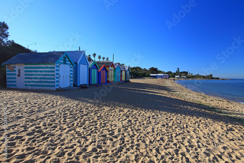 Colorful beach boxes in Mornington Peninsula, Australia photo