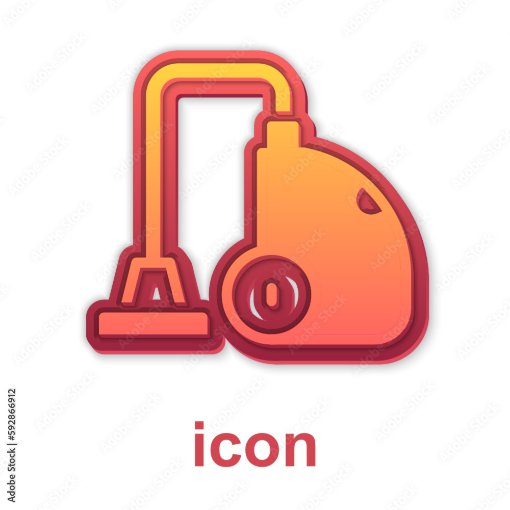 Gold Vacuum cleaner icon isolated on white background. Vector Gold Vacuum cleaner icon isolated on white background. Vector