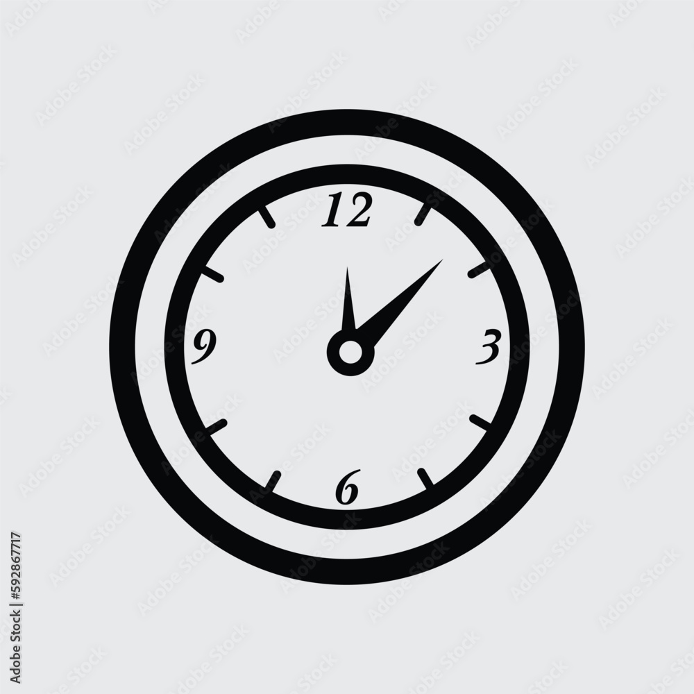 Minimal alarm clock icon or watch symbol Minimal alarm clock icon or watch symbol