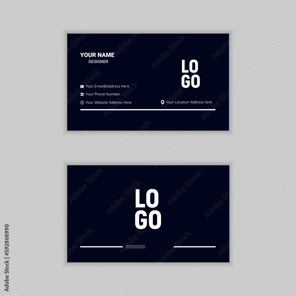 Obraz premium Black coolor business card template design for company.