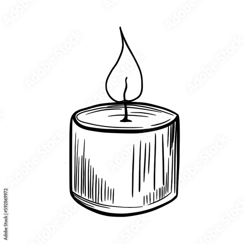Candle line art