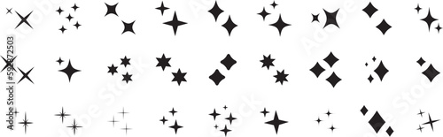 Stars set icons.Shine icons. Christmas vector symbols isolated.Sparkle star icons.
