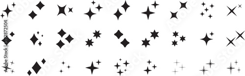 Stars set icons.Shine icons. Christmas vector symbols isolated.Sparkle star icons.