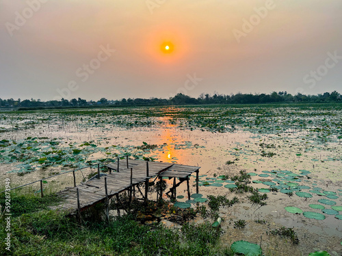 sunset on the lake