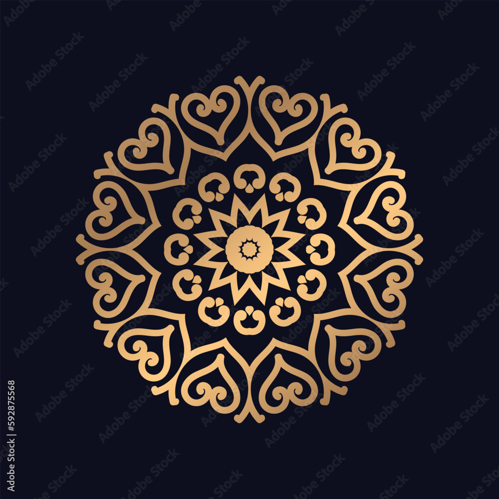 Elegant golden islamic pattern mandala design Background