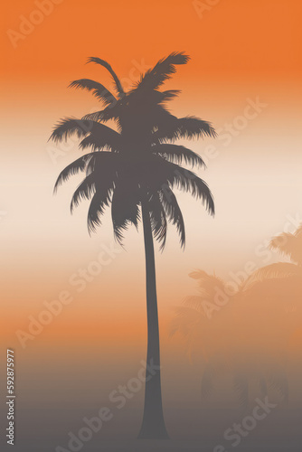 Palm trees at sunset.