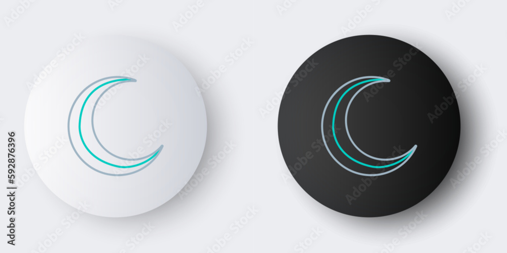 Line Moon icon isolated on grey background. Colorful outline concept. Vector Line Moon icon isolated on grey background. Colorful outline concept. Vector