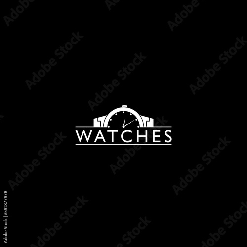 Valokuva Wrist watch icon isolated on dark background