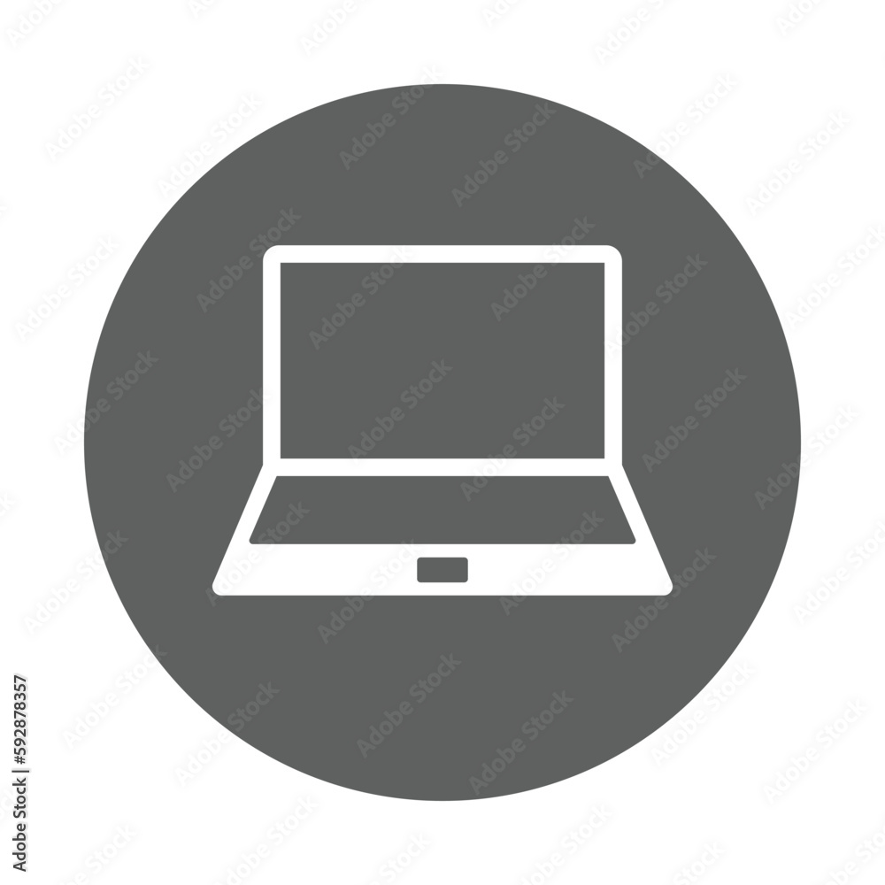 Laptop, screen icon. Gray vector graphics. Laptop, screen icon. Gray vector graphics.