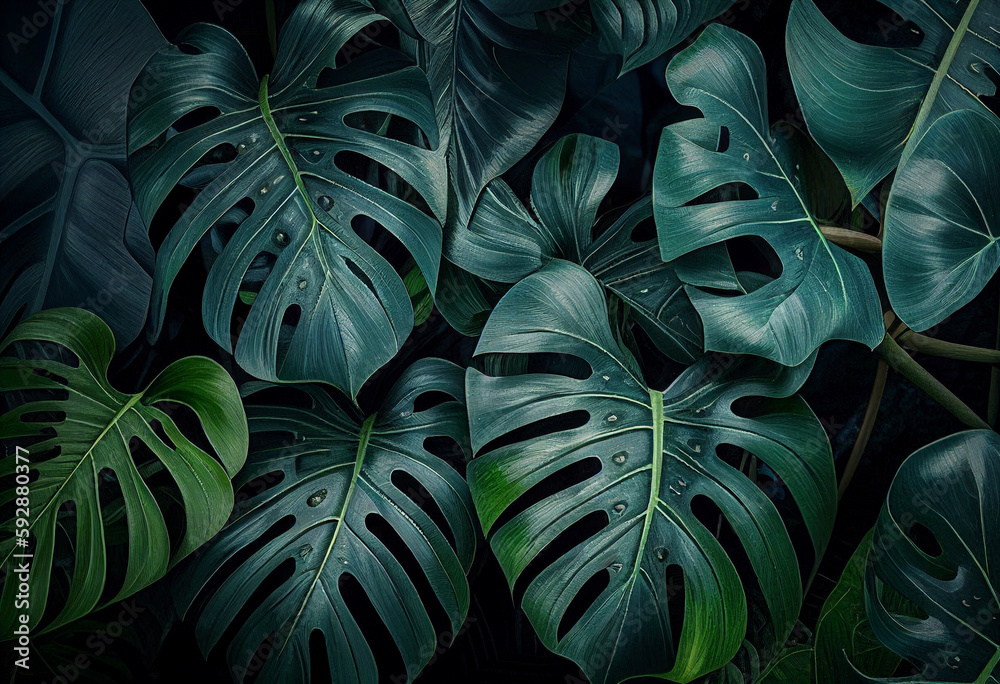 Plant Wall/ Monstera deliciosa / Wallpaper / Background / Green image / Leaves / Flowers / Vegetation / Vegetal Wall / Generative AI Plant Wall/ Monstera deliciosa / Wallpaper / Background / Green image / Leaves / Flowers / Vegetation / Vegetal Wall / Generative AI