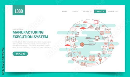 mes concept with circle icon for website template or landing page homepage