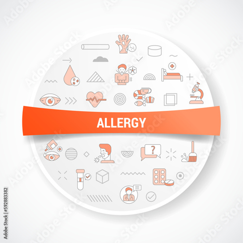allergy concept with icon concept with round or circle shape for badge