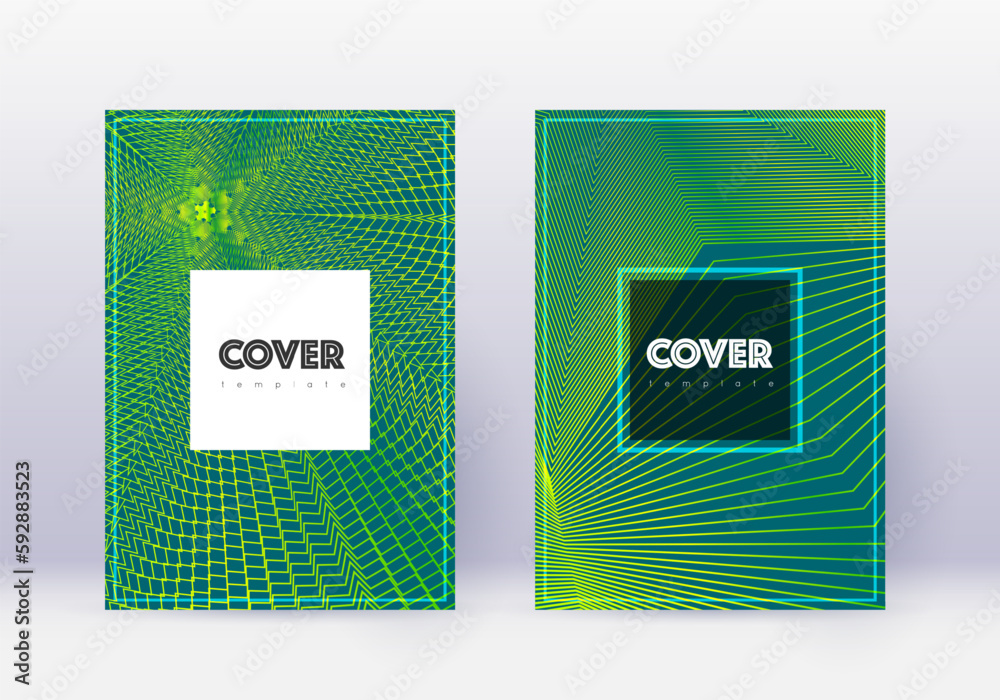 Hipster cover design template set. Green abstract Hipster cover design template set. Green abstract