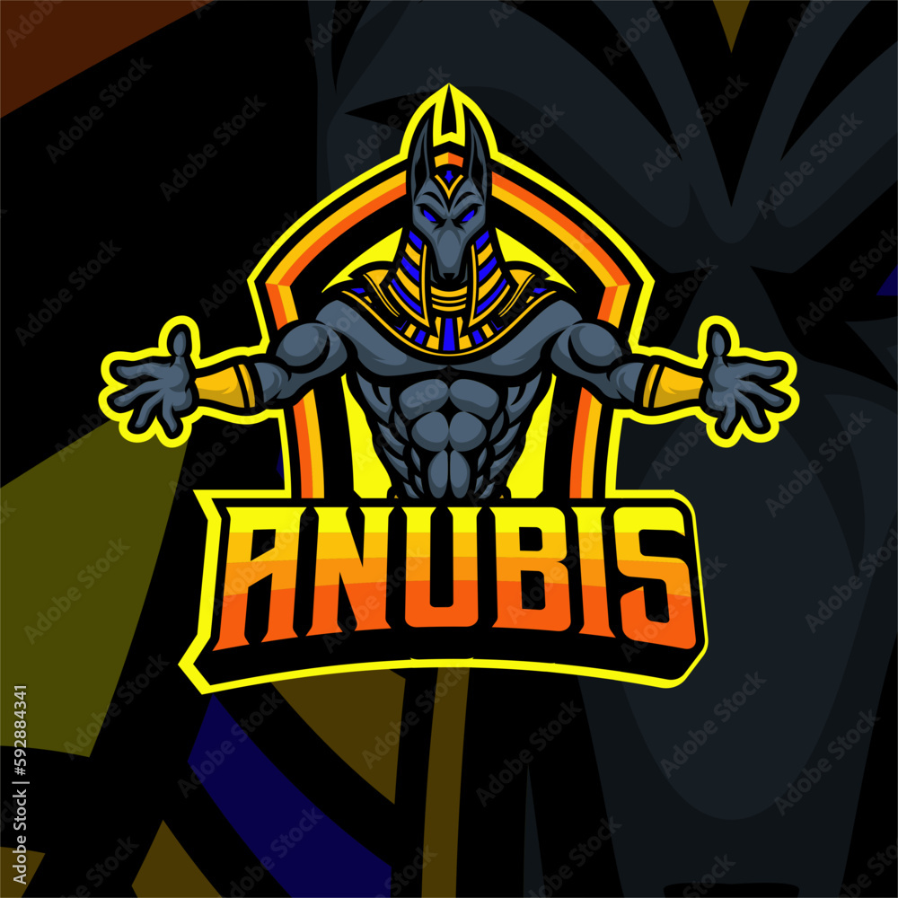 Anubis masscot logo illustration vector